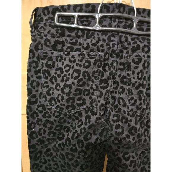 Madewell Leopard Print Mid-Rise Skinny Pants Black Stretchy mob wife whimsigoth - Picture 11 of 13
